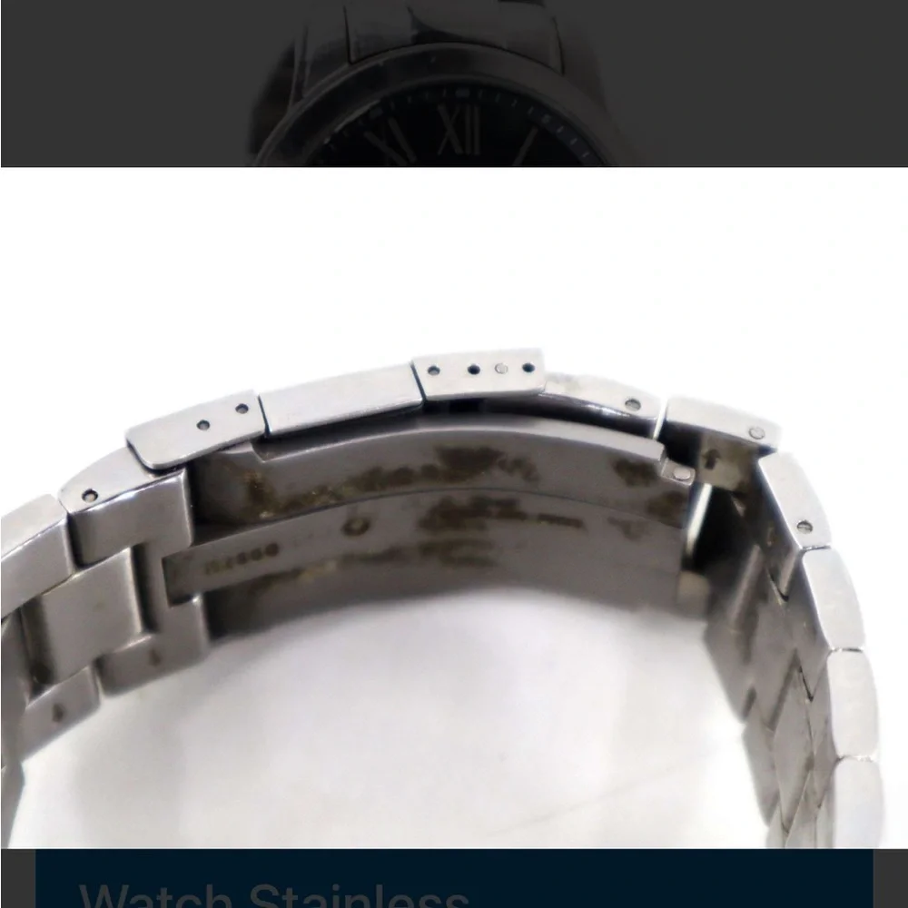 Fossil Grant Watch Stainless Steel Construction and Black Analog Dial